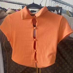FAE Swim cropped button up shirt